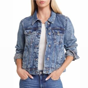 Free People We The Free Rumors Denim Jacket size Large ❤️